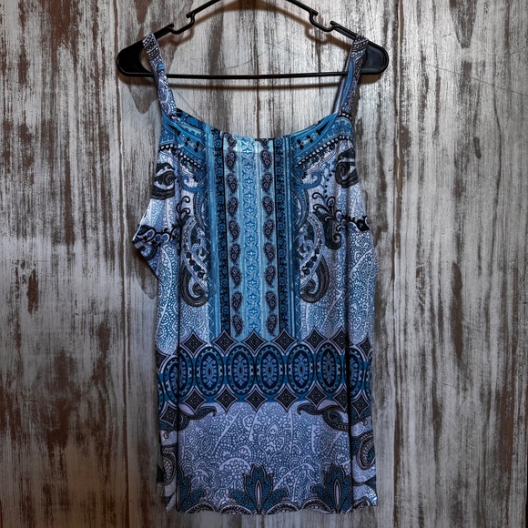 Style & co. Womens XL Shell & Cami Top Paisley Sheer Blouse & Tank - Picture 7 of 14